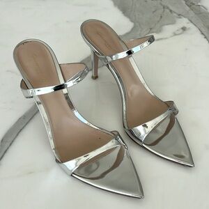 GIANVITO ROSSI mirrored silver patent sandals  - size 39 (9)